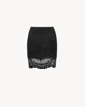 SAINT LAURENT PARIS ミニスカート 黒 2137125J0111 レディース Saint Laurent ミニスカート | Lyst