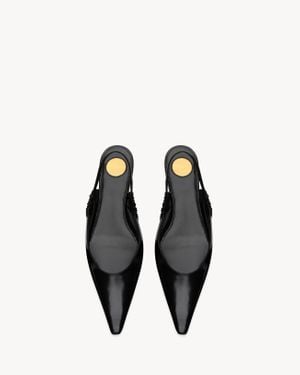 Saint Laurent Anne-Marie Slingback Flats - White