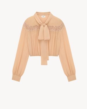 Saint Laurent Lavallière Blouse - White