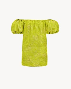 Saint Laurent Puff-Sleeve Mini Dress - Yellow