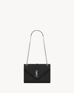 Saint Laurent Saint Laone Sizerent エンヴェロップ ミディアム（グレイン・ド・プードル キルティングレザー） - ホワイト