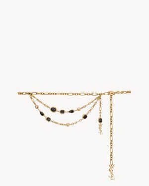 Saint Laurent Cassandre Ceinture Chaîne En Métal Et Résine - Neutre
