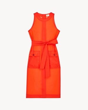 Saint Laurent Saint Laone Sizerent ボタンバックドレス(ナイロン) - レッド