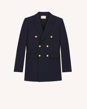 Saint Laurent Double-Breasted Jacket - Blue