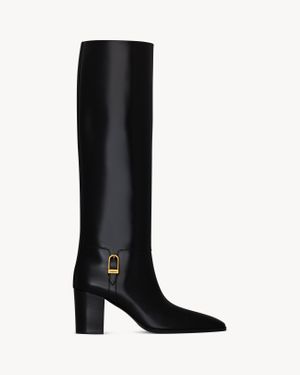 Saint Laurent Leather Julia 70 Boots - Black