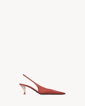 Saint Laurent Fanny Slingback Pumps - Pink