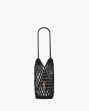 Saint Laurent Cassandre Large Shopping En Crochet - Blanc
