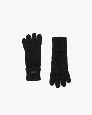 手袋 Saint Laurent GLOVE (8026483YQ52 1000) CASSANDRE gloves in leather | Saint Laurent | YSL US