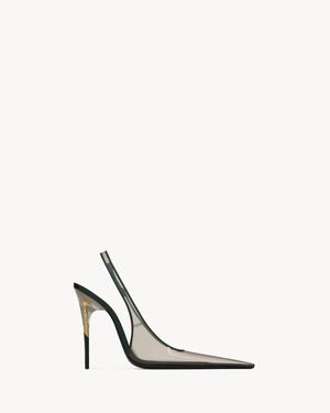 Saint Laurent Romy Slingback-Pumps Aus Tpu, Satin One Sizend Lackleder - Weiß