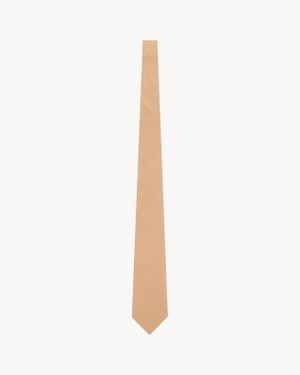 Saint Laurent Silk Grosgrain Wide Tie - White