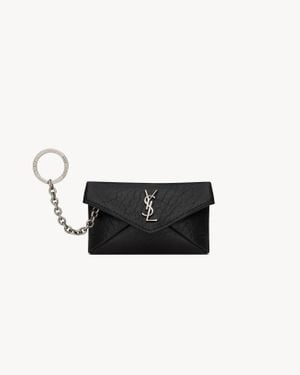 Saint Laurent Cassandre Envelope Key Case - White