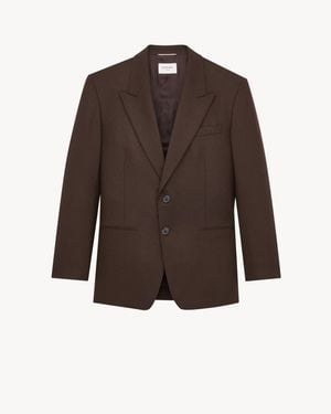 Saint Laurent Single-Breasted Jacket - Brown