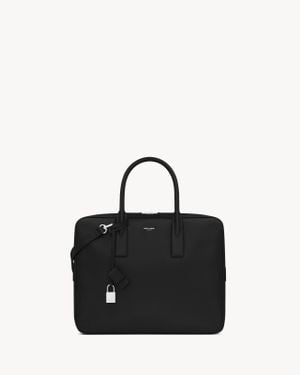 Saint Laurent Museum Porte-Documents En Cuir Grainé - Noir
