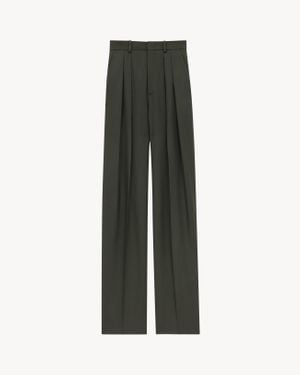 Saint Laurent Pantaloni A Gamba Larga - Verde