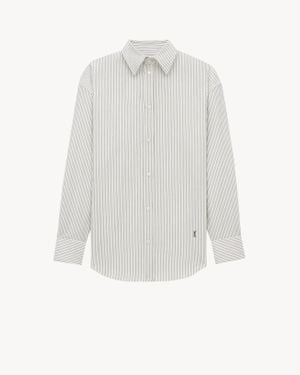 Saint Laurent Cotton Stripe Shirt - White