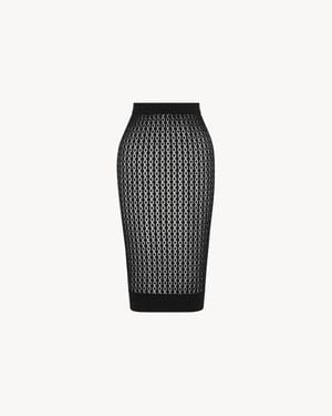 Saint Laurent Midi Skirt - Black