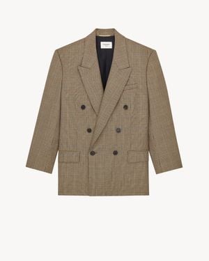 Saint Laurent Double-Breasted Jacket - Brown