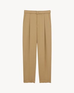 Saint Laurent Slim-Fit Trousers - Natural