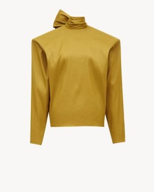 Saint Laurent Saint Laone Sizerent ボクシー ラヴァリエ トップ（オーガンザ） - イエロー