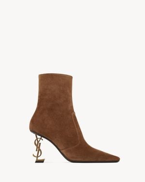 Saint Laurent Opyum Booties - Brown