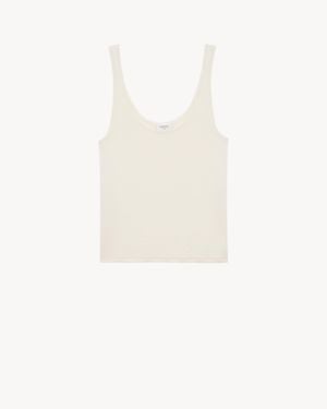 Saint Laurent Wool, Cashmere And Silk-Blend Tank Top - White