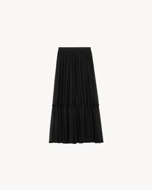 Saint Laurent Crepe Skirt Silk - Black
