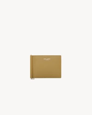 Saint Laurent Paris Bill Clip Wallet - Natural