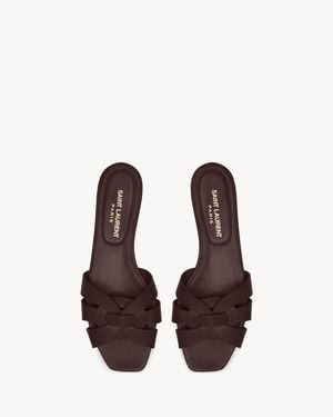 Saint Laurent Tribute Sandals - Brown
