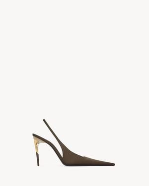 Saint Laurent Goya Slingback Court Shoes - White