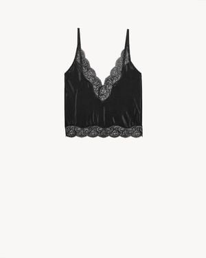 Saint Laurent Laced Tank Top - Black