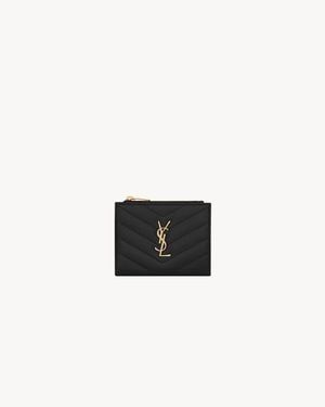 Saint Laurent "Cassandre Matelassè" Cards Holder - Black