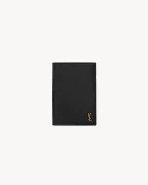 Saint Laurent Tiny Cassandre Passport Holder - Black