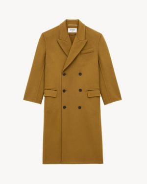 Saint Laurent Saint Laone Sizerent ロングコート（ウール） - ナチュラル