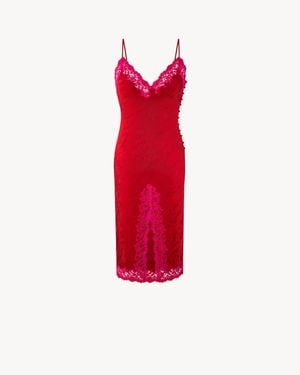 Saint Laurent Abito Canotta Drappeggiato - Rosso