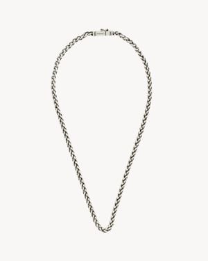 Saint Laurent Collier À Chaîne Épi En Métal Argent - Métallisé