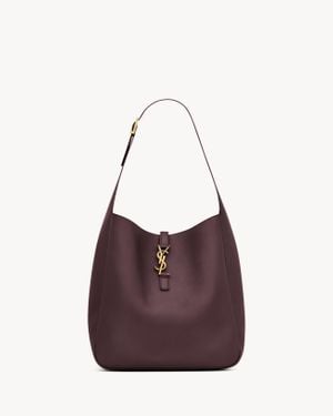 Saint Laurent Le 5 À 7 ソフト ラージ （グレインレザー） マロン - パープル