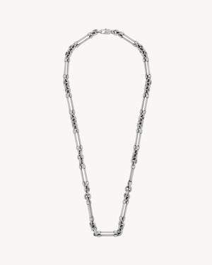 Saint Laurent Bolt Chain Necklace - White