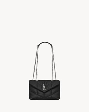 Saint Laurent ラムスキン&キルティングのトイバッグ「ルルパファー」 - ブラック