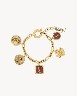 Saint Laurent Cassandre Charm Bracelet - Metallic