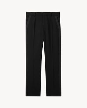 Saint Laurent Pantalon De Smoking En Grain De Poudre - Noir