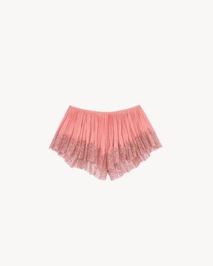 Saint Laurent Pleated Lingerie Shorts - Pink