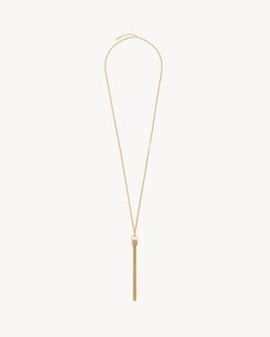 Saint Laurent Saint Laone Sizerent Cassandre Tassel Necklace - Metallic