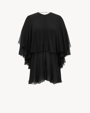 Saint Laurent シルククレープモスリン バックレス ジャンプスーツ ブラック