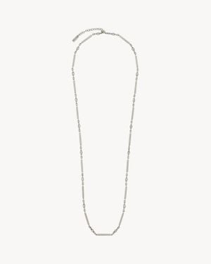 Saint Laurent Crystal Bar Necklace - White
