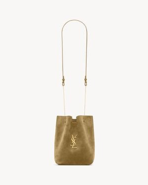 Saint Laurent Pochon Aus Veloursleder - Natur