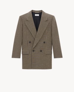 Saint Laurent ジャケット（ヴィシーウール） グリ - ブラウン