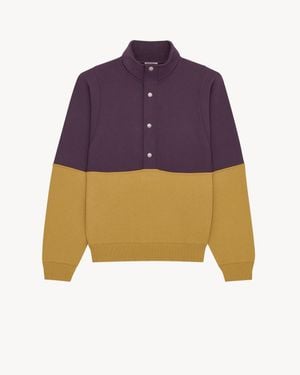 Saint Laurent Half-Snap Sweatshirt - Purple