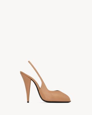 Saint Laurent Page Slingback Court Shoes - White