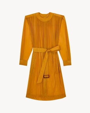 Saint Laurent Button-Back Dress - Yellow