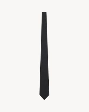 Saint Laurent Tapered Silk-Cotton Voile Necktie - White